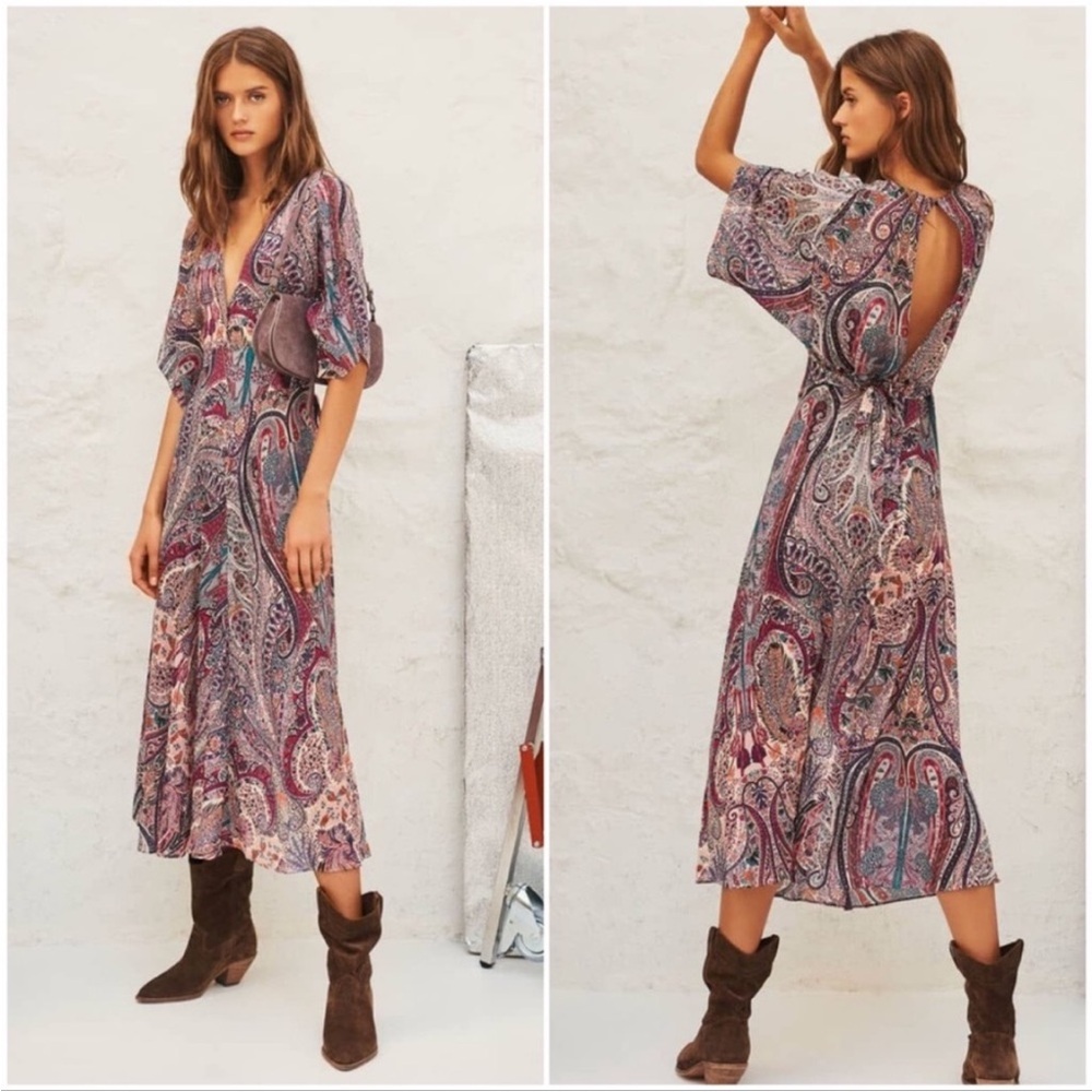 BA&SH -  Bee Paisley Rose Lady Dress -  Sz 1 EUR/Sz S (4) USA